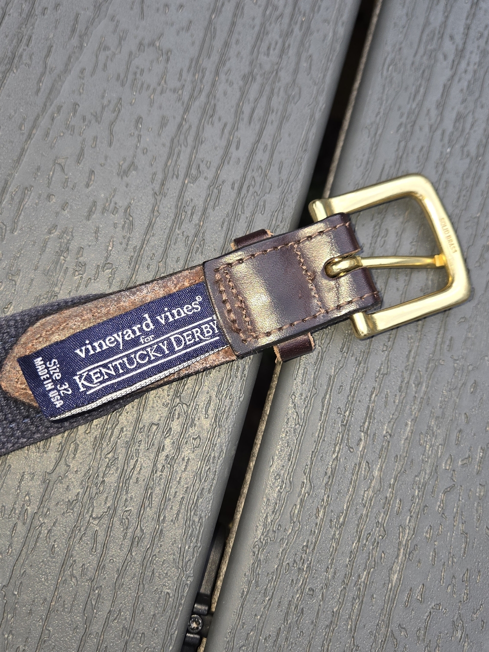 Vineyard Vines Kentucky Derby Jockeys Silk Canvas Belt 32 Preppy Leather Canvas